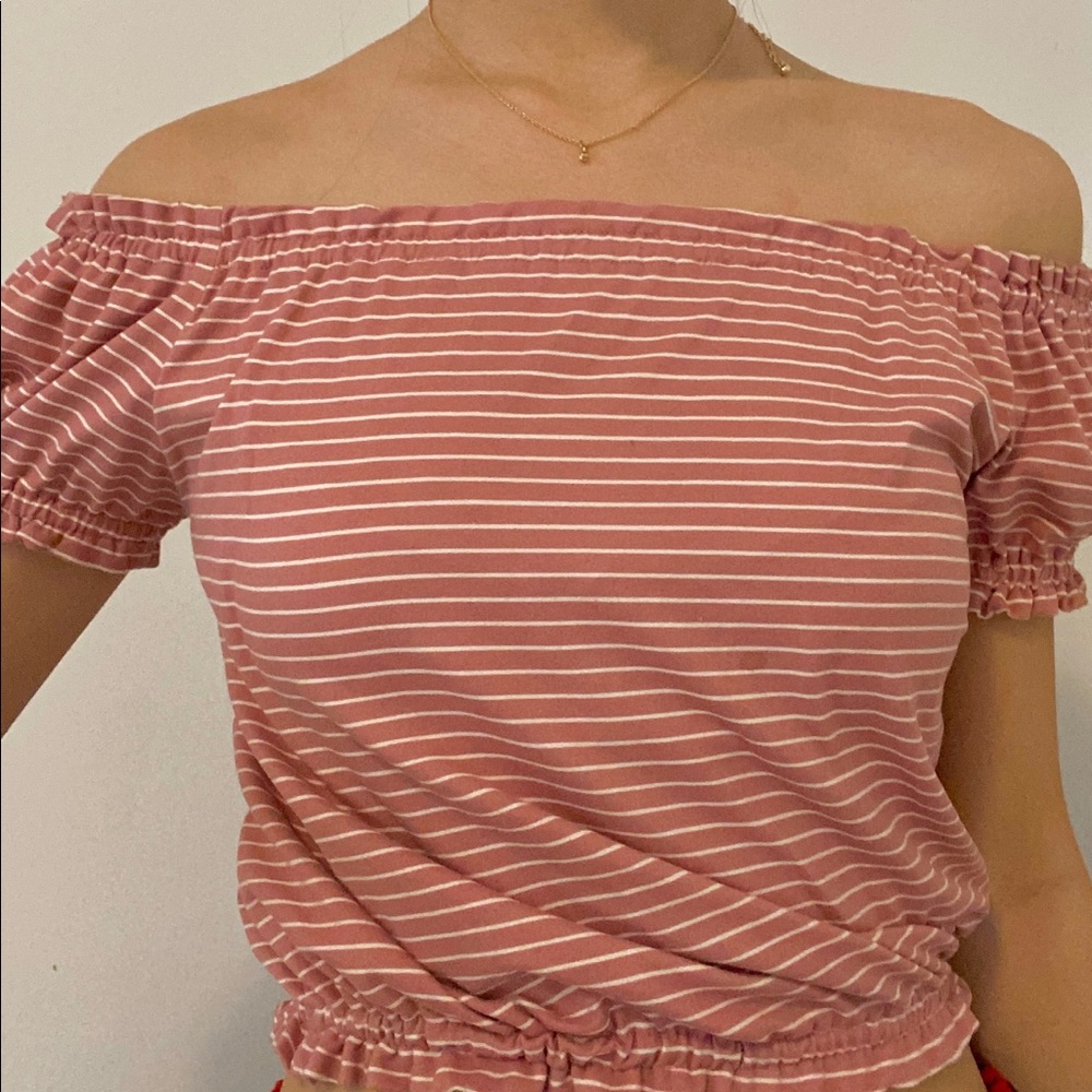 Beautees, pink, off the shoulder crop